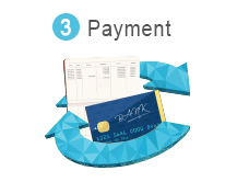 Complete the Payment according to the payment methods
(Credit card or Bank transfer)